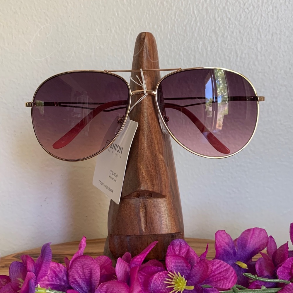 Pink & Gold Classic Aviator Sunglasses